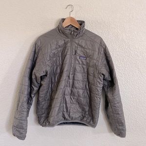 Patagonia half zip nano puff jacket pullover sweater in grey mens small